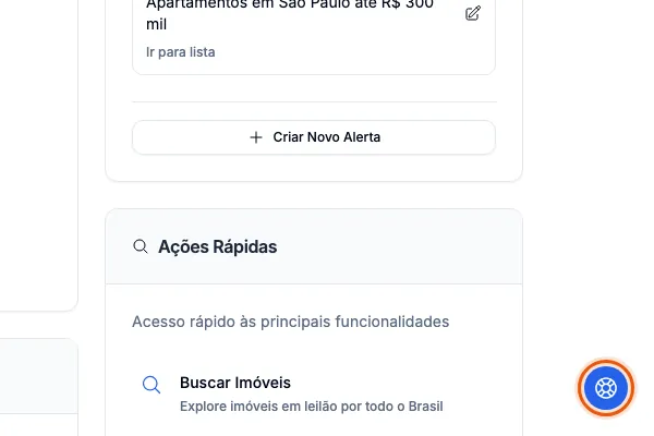 O botão Ajuda e suporte, no canto da tela.