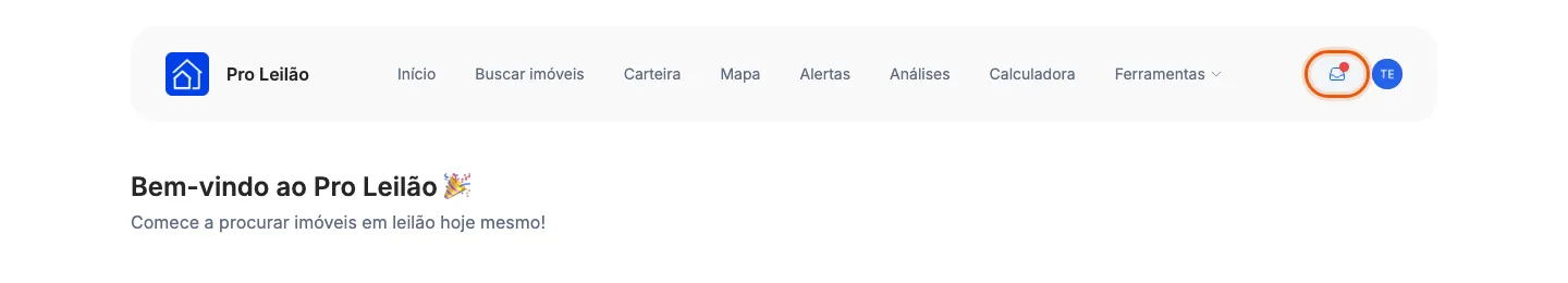 O ícone de Primeiros passos, no topo do site.