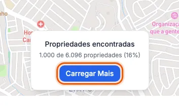 O quadro com a contagem e o botão Carregar Mais.